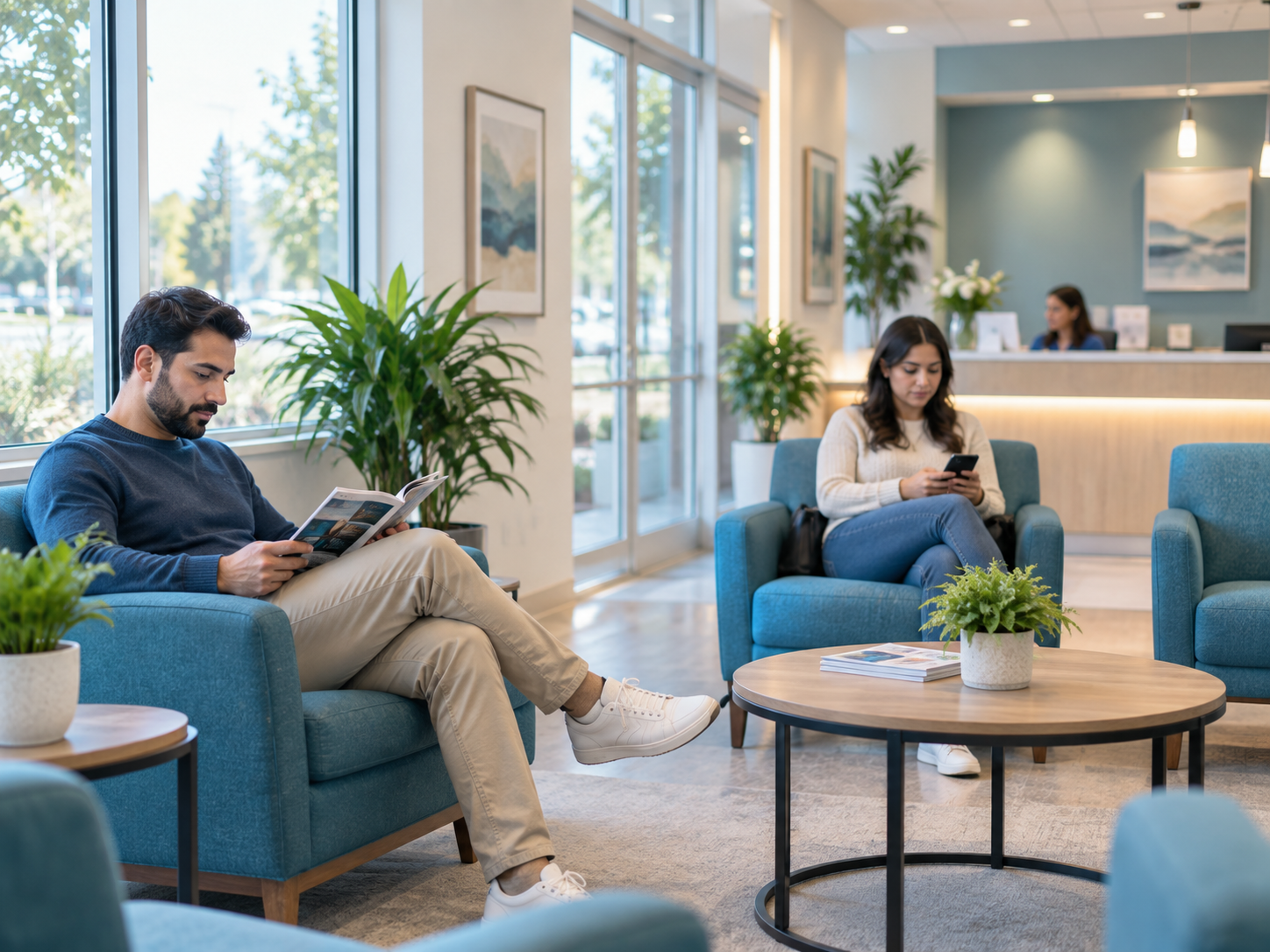 The clinic waiting area